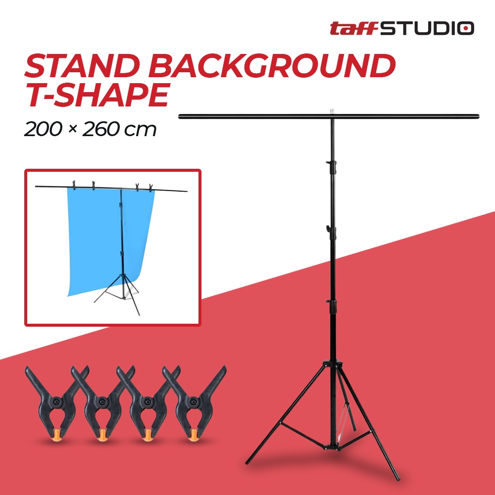 Jual Taffstudio Stand Background Backdrop T Shape Clamp X Cm