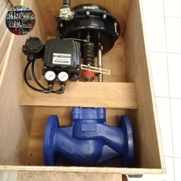 Jual Flow control valve 4 inch Dn 100 pn 16 dp 33 ari faba actuator ...