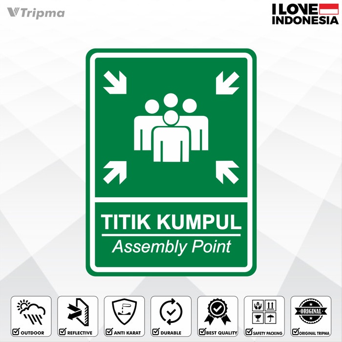 Jual Rambu Titik Kumpul Assembly Point Cm X Cm Plat Alumunium Shopee Indonesia