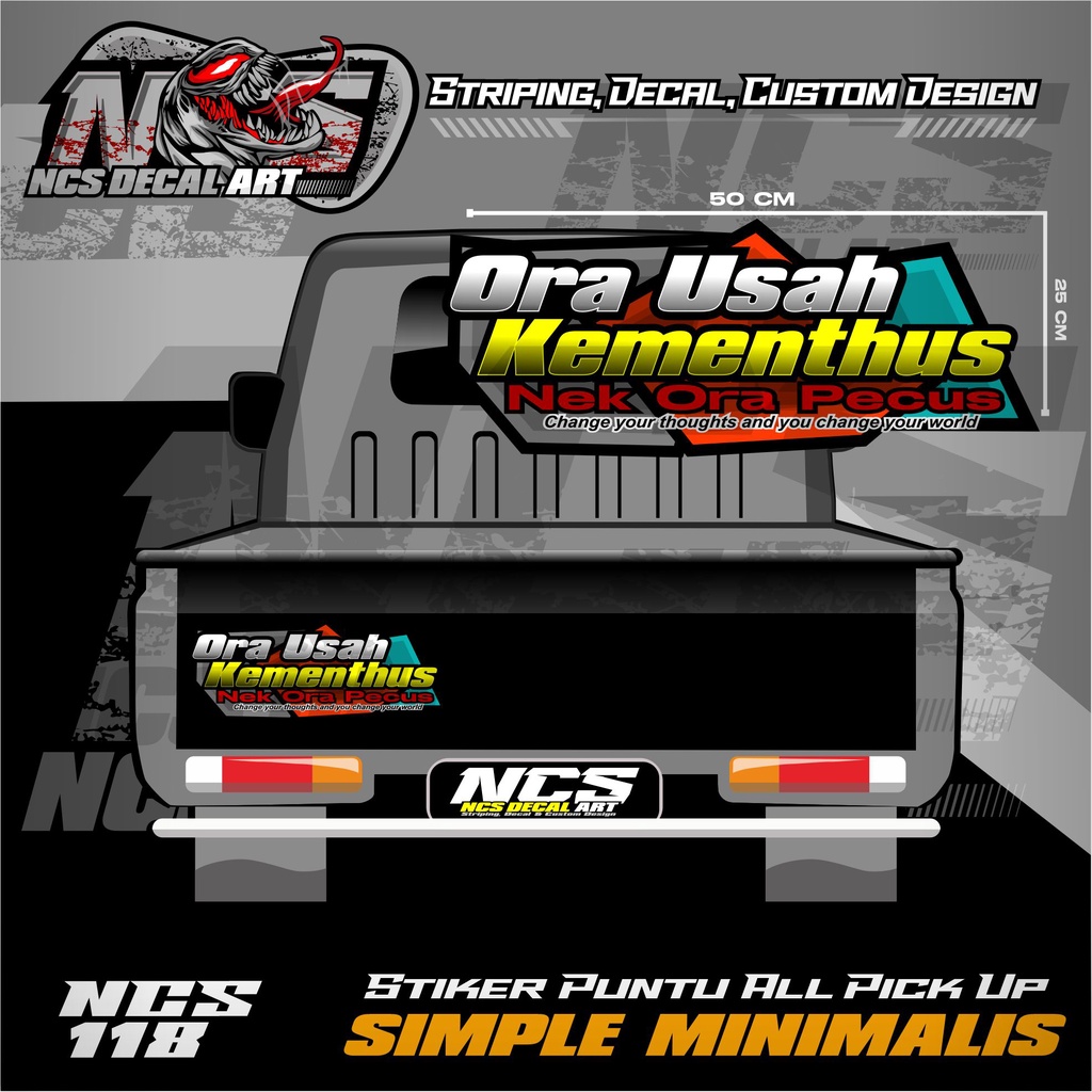 Jual Stiker Pintu Bak Belakang Simple Minimalis All Pick Up L300