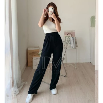 Davelline • Celana Kulot Knit Berkualitas Kinan Knit Pants Premium