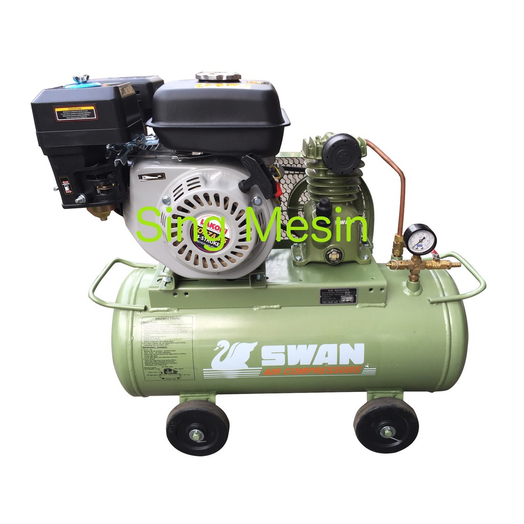 Jual Compressor Angin SWAN 1/4HP Complete Engine Bensin 5.5HP | Shopee ...
