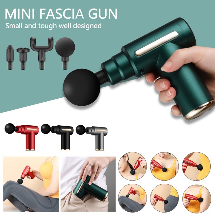 Jual Autoshope 4in1 Massage Gun Mini Alat Pijat Massage Refleksi Getar