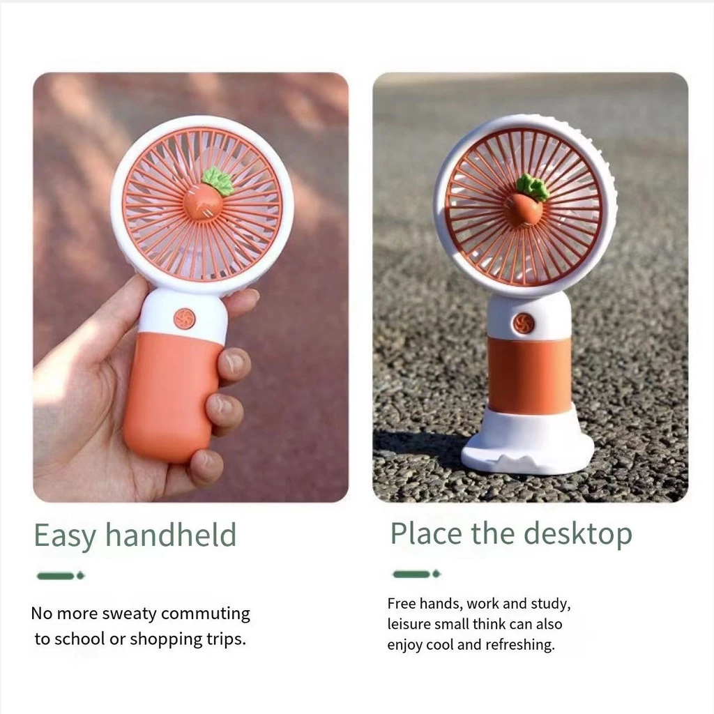 Kipas angin genggam mini portable bentuk buah bahan silikon warna permen untuk