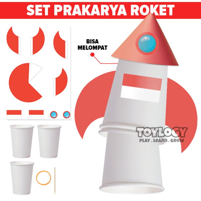 Mainan Edukasi Anak Kerajinan Tangan Menggunting Diy Roket Rocket Prakarya Gelas Kertas Sd Tk Paud