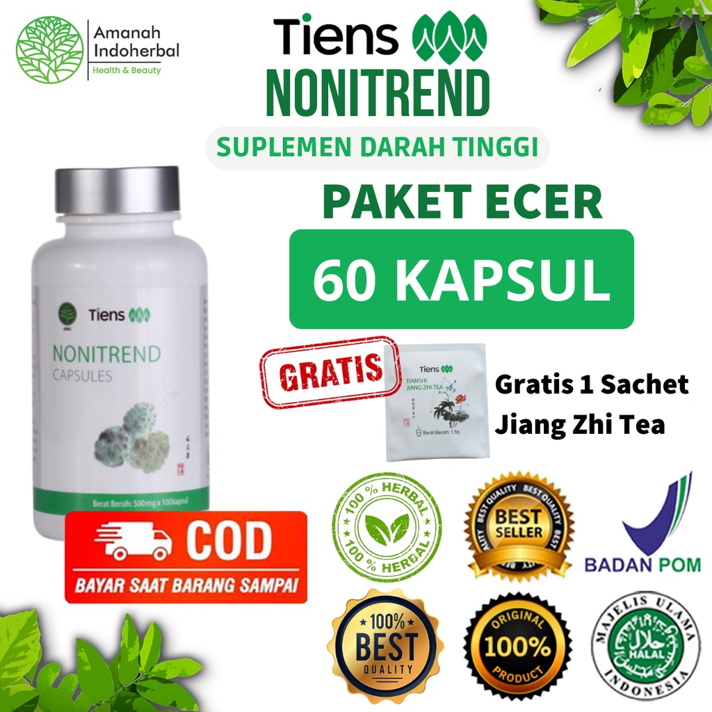 Jual Nonitrend 100 Herbal Membantu Menetralkan Tekanan Darah Membantu Mengurangi Kadar Gula 3498