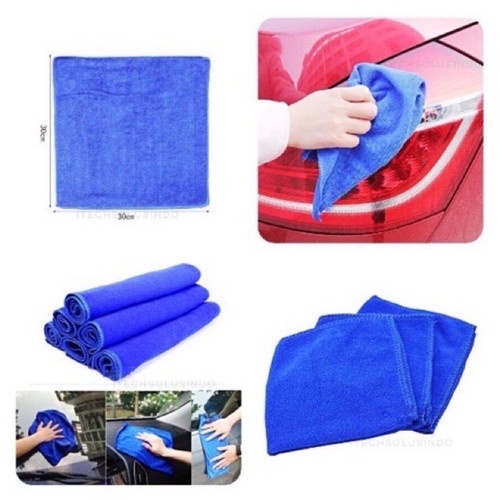 Jual Kain Lap Microfiber Micro Fiber Cleaning Cloth 30x30cm Biru ...
