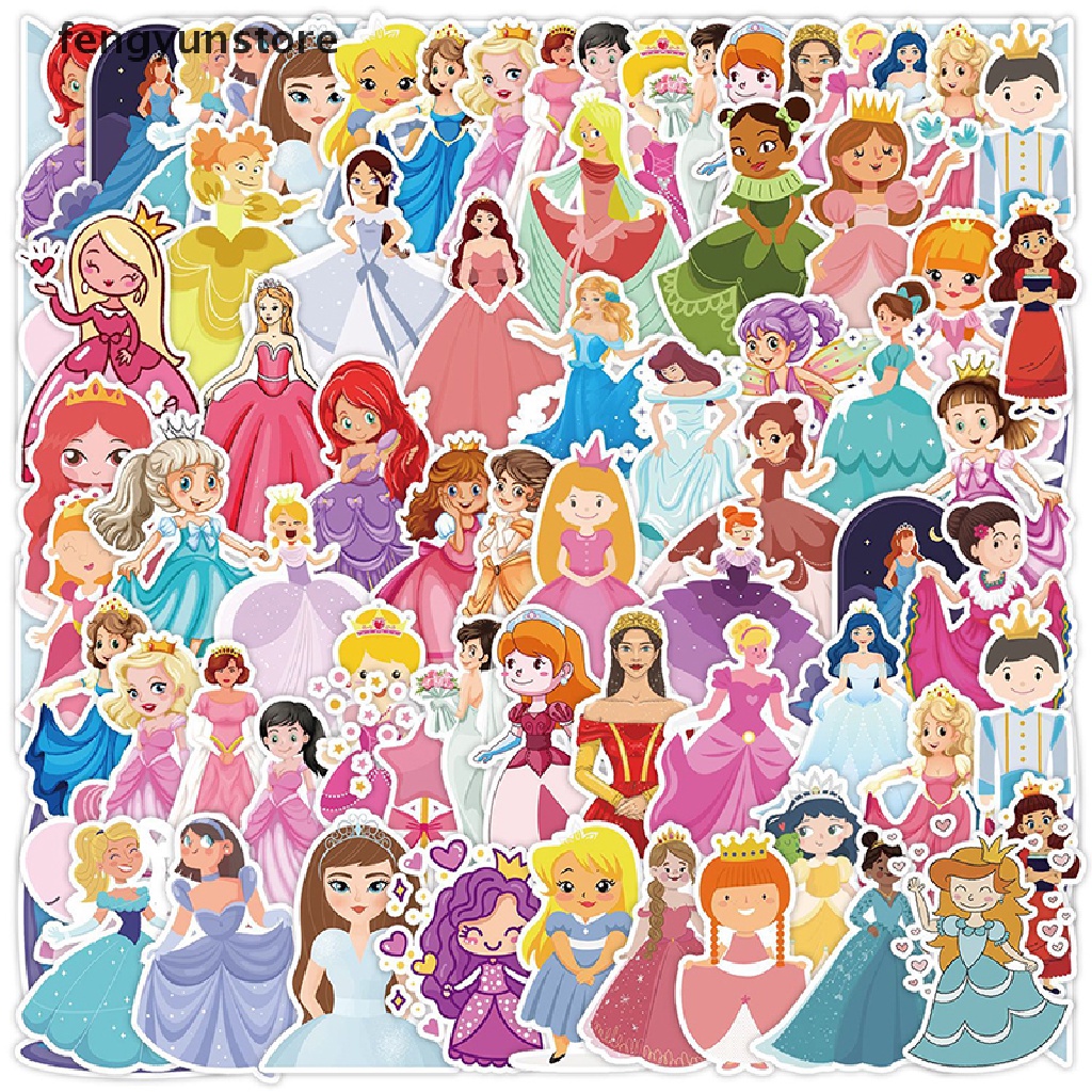 Jual Fys 50 Pcs Disney Princess Anime Graffiti Stiker Putri Salju ...