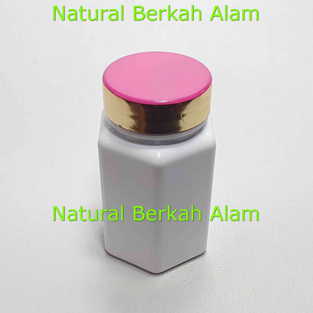 Jual Botol 100 ml PS Putih Hexagonal Cap List Emas / Botol Obat / Botol ...