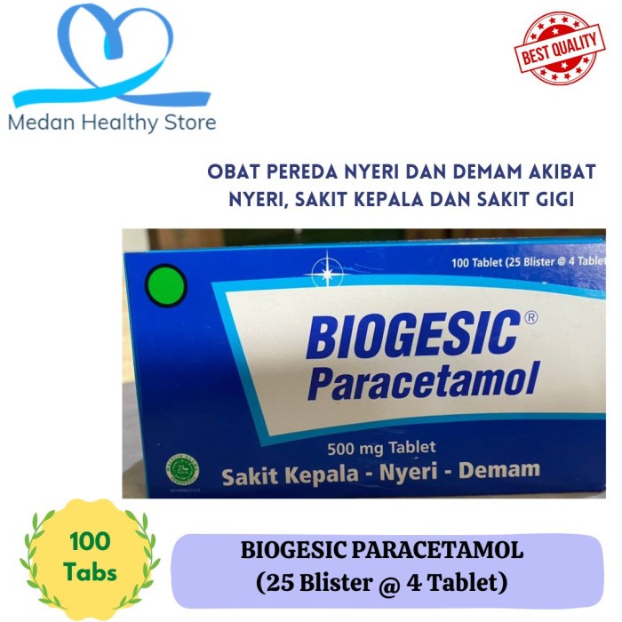 Jual Biogesic Paracetamol Strip Obat Pereda Demam Dan Nyeri