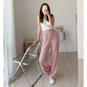 Davelline • Celana Kulot Knit Berkualitas Kinan Knit Pants Premium