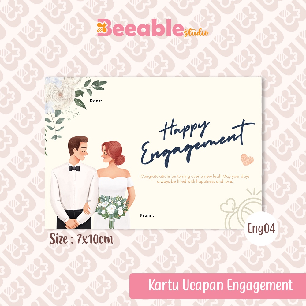 Jual Kartu Ucapan Happy Engagement Kertas Premium Glitter | Shopee ...