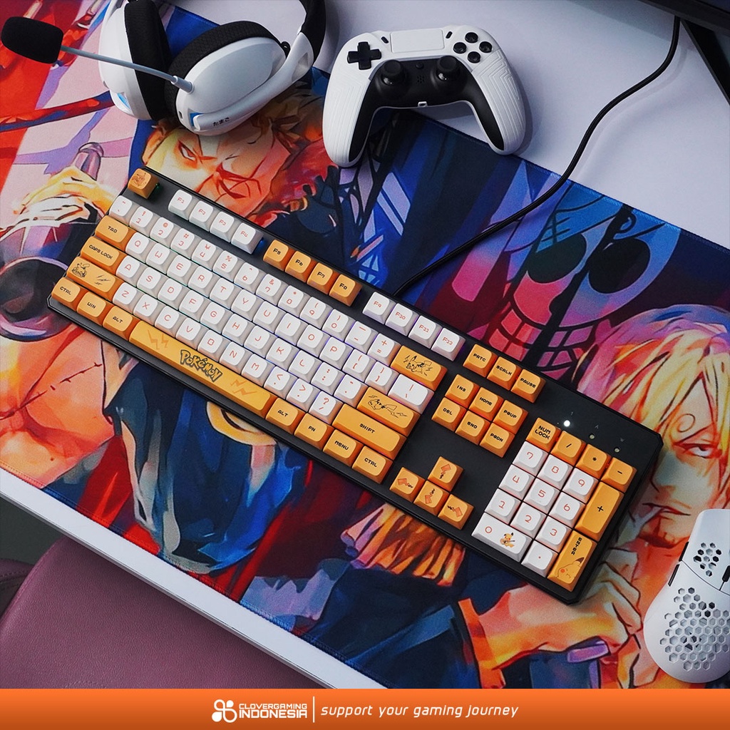 Jual Keycaps Pikachu Pokemon PBT Fullset Anime Manga Gaming Mechanical ...