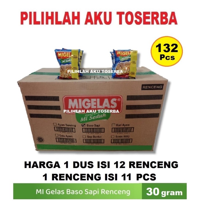 Jual B Mie Gelas Migelas Rasa Baso Sapi Gr Harga Dus Isi