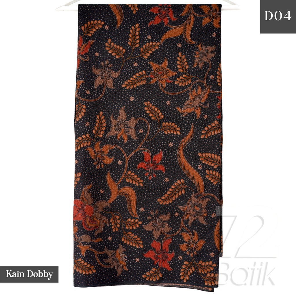 Jual KAIN BATIK PREMIUM Dobby Motif Kembang Warna Hitam Item Ireng ...