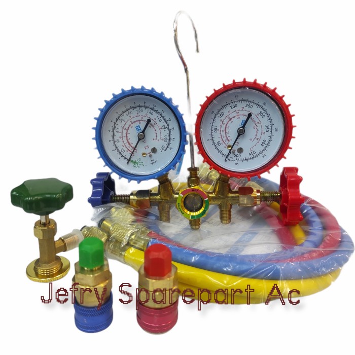 Jual PAKET ISI FREON AC MOBIL R134A R134 COOL DOUBLE MANIFOLD | Shopee ...