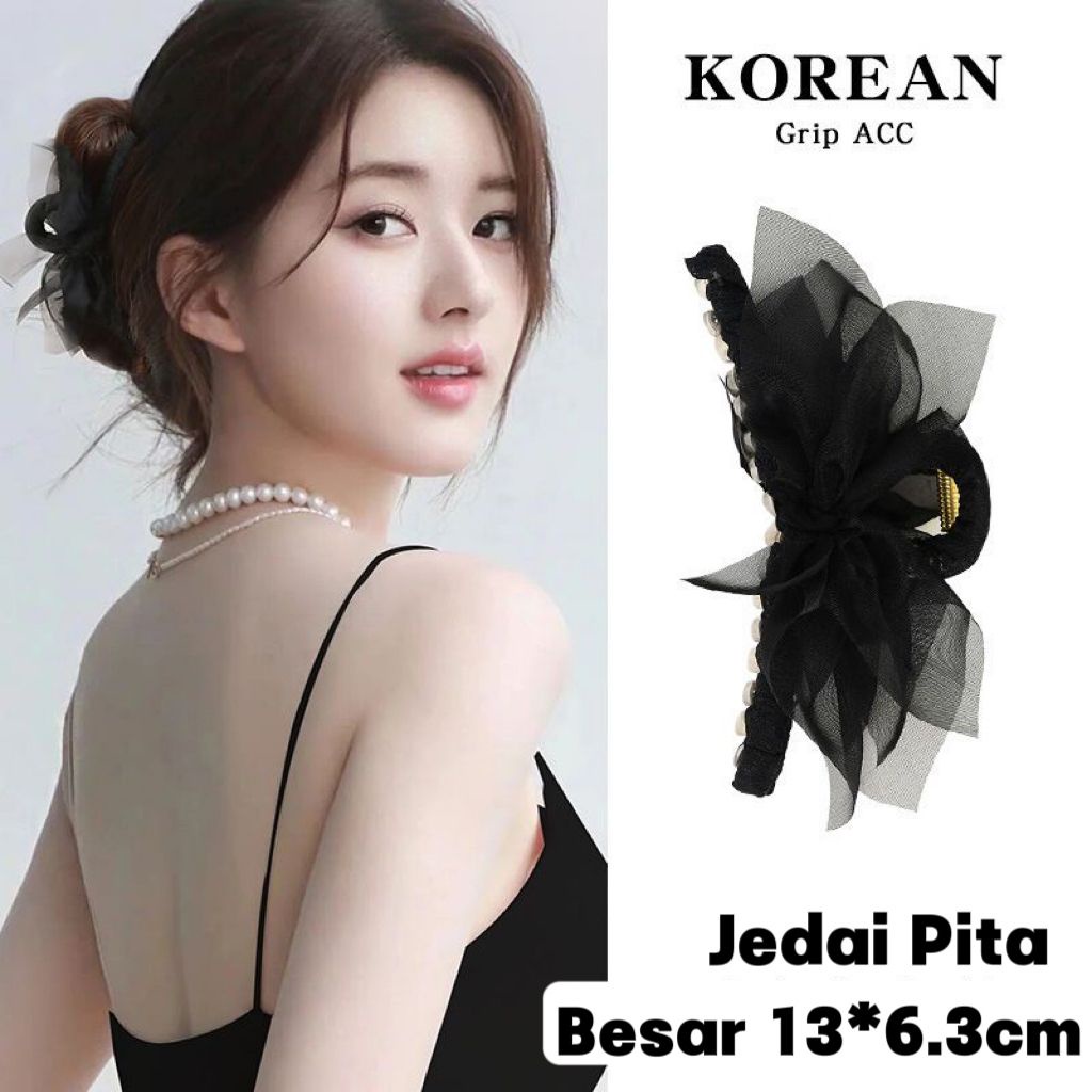 Jual Jepit Rambut Korea Jedai Pita Besar 13CM Fashion Wanita Elegan ...