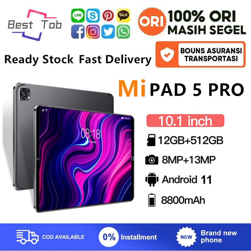 Jual 2022 Tablet Murah Mipad 5 pro 5G Baru Tab 10.1inch RAM 12GB+512GB