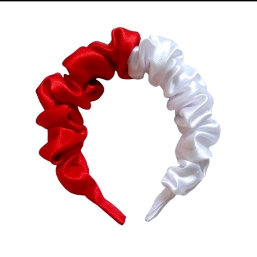Lusinan Bando Scrunchie Merah Putih 12 Pcs - Spesial Kemerdekaan HUT RI 17 Agustus