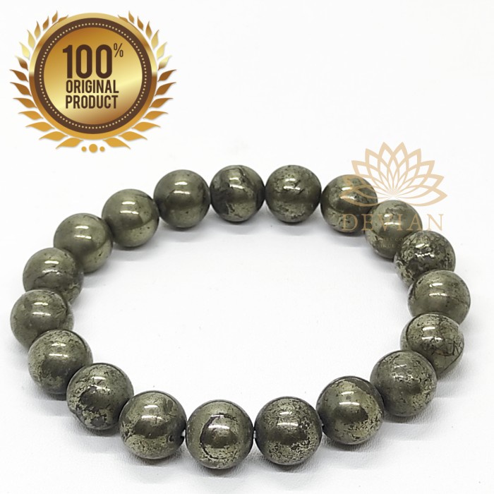 Jual Gelang Batu Pyrite 10mm Asli dan Natural | Shopee Indonesia