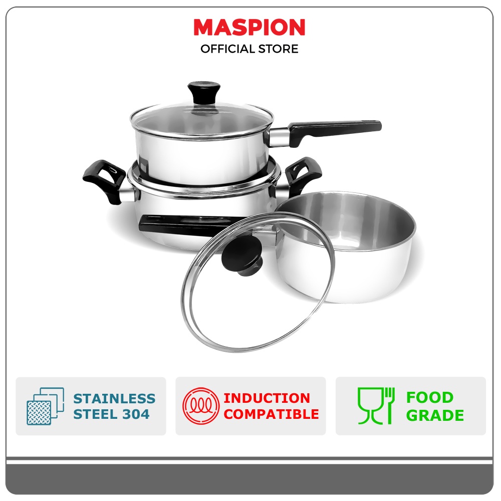 Jual Maspion Maxim Super Fit Pcs Set Alat Masak Set Stainless Steel Shopee Indonesia