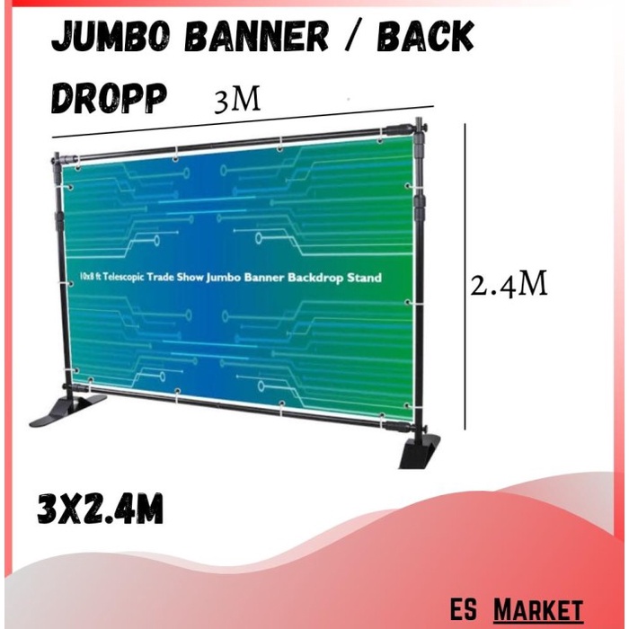 Jual SALE Backwall Jumbo Banner / Stand Backdrop - 2,4 x 2.4M Termurah ...