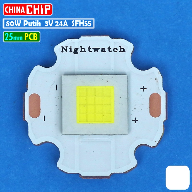 Jual Mata Led SFH55 25mm Putih 80W 24A 3V Senter DIY Belor Tembak Sorot ...
