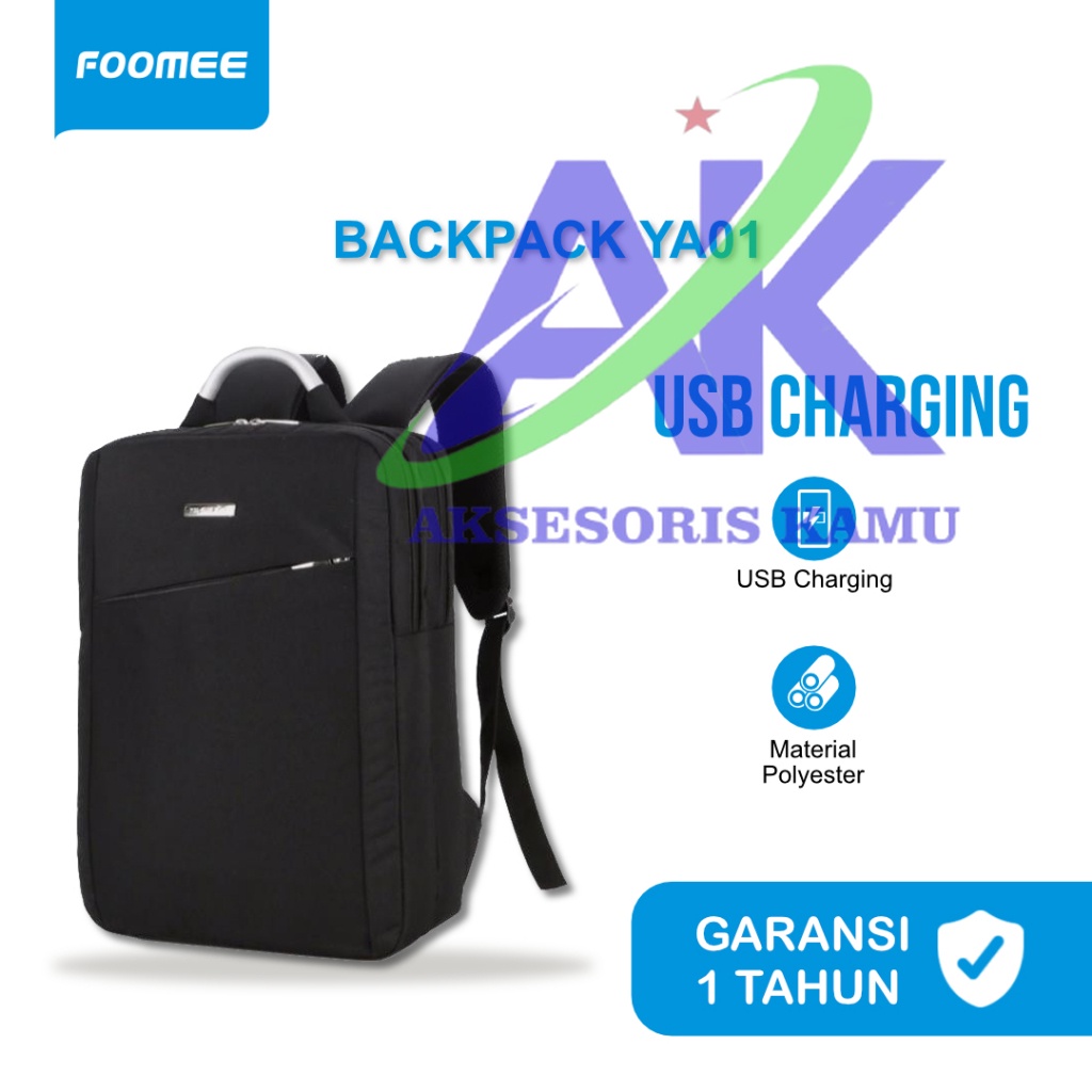 Jual Tas Ransel USB Port Bisnis Backpack Bag Laptop FOOMEE YA01 ...