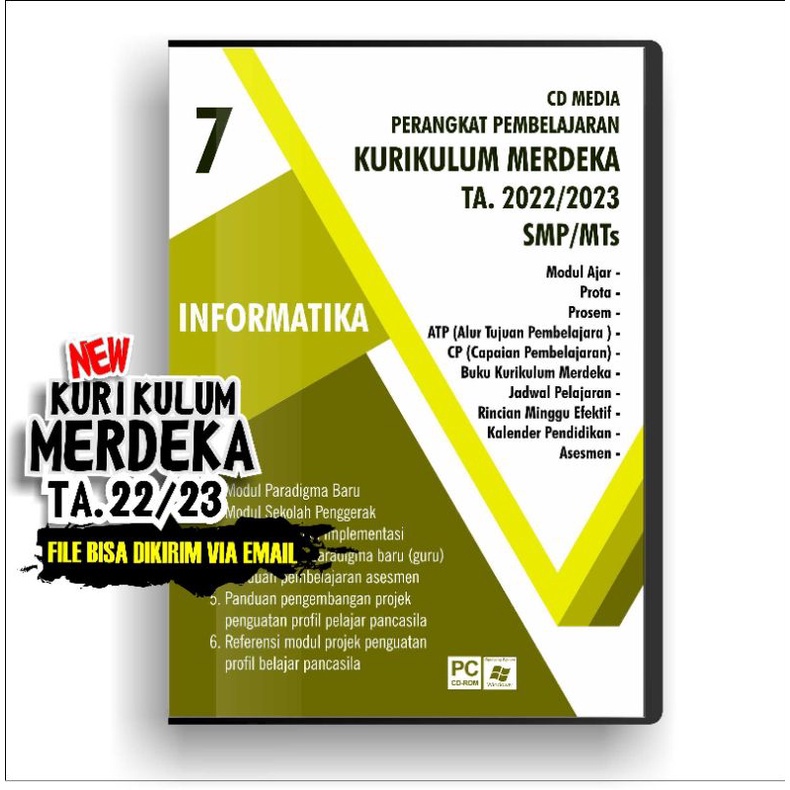 Jual Cd Perangkat Modul Ajar Informatika Kurikulum Merdeka Kumer