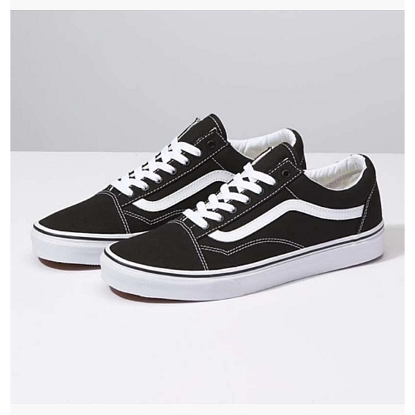 Jual Vans Old Skool Canvas Black True White Shopee Indonesia