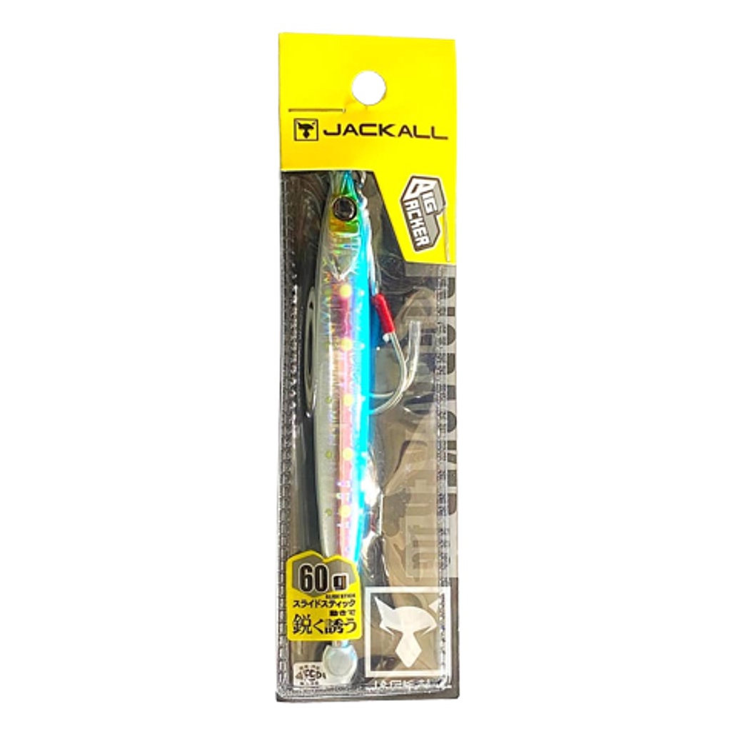 Leurre Métal Jackall Big Backer 30g – Bleu/Rose, Coulant, Pour Bar (neuf)