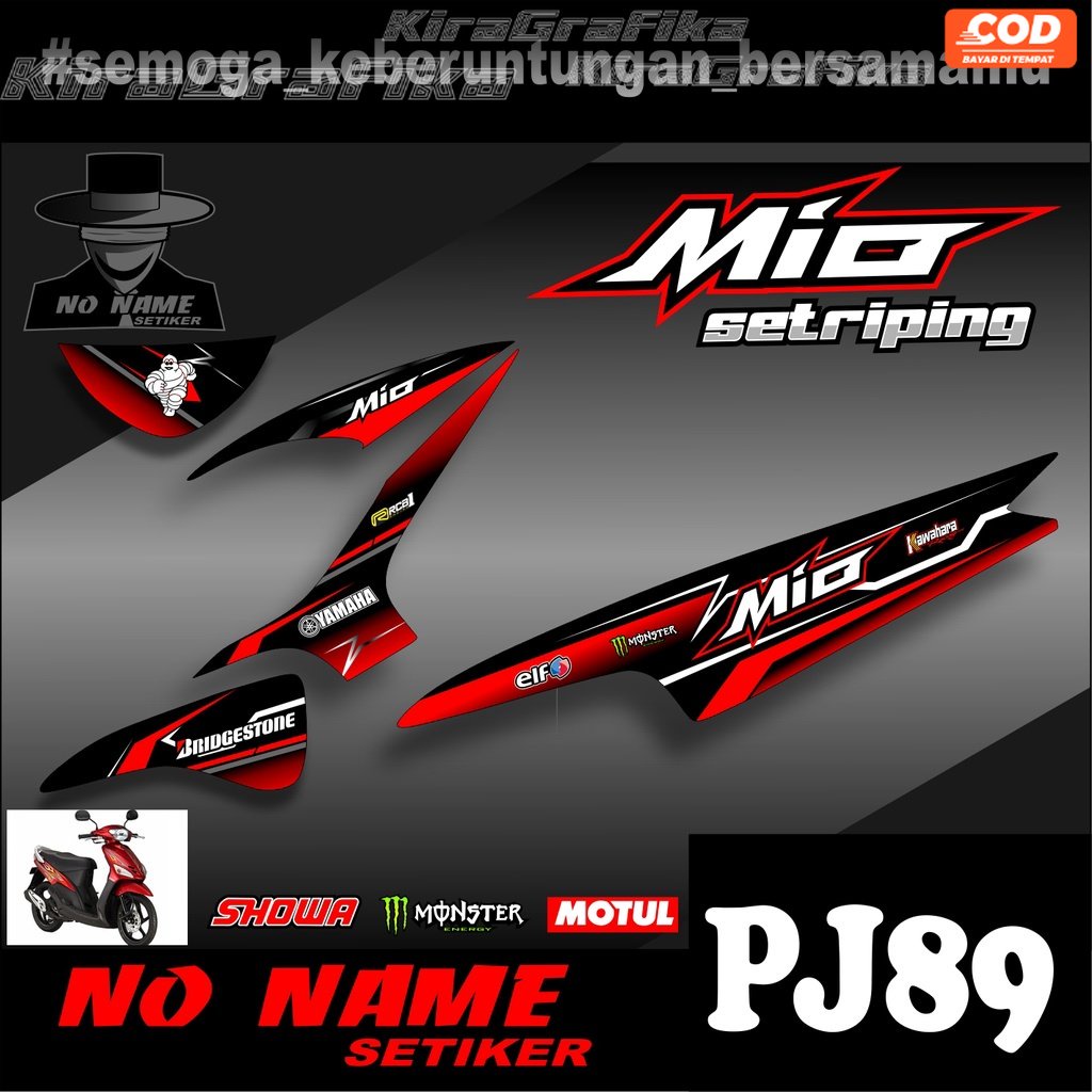 Jual Stiker Striping Mio 110 Smile/Sporty (pj89) 2008 2009 2010 2012 ...