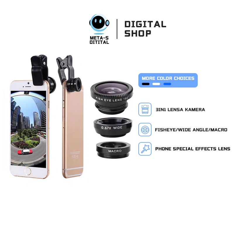 Jual 3in1 Lensa Kamera HP Fisheye / Wide Angle / Macro / Zoom Dengan ...