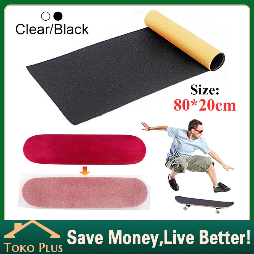 Jual Griptape Skateboard Blank Hitam/Clear Skateboard Grip Tape Sheet Waterproof Longboard