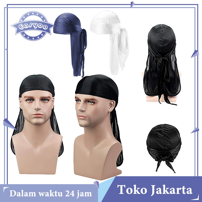 Jual Durag Ikat Kepala Silk Durag Bandana Hip Hop Pirate Hat Bandana