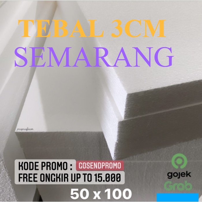 Jual Styrofoam Gabus Lembaran 50 X 100 Cm Tebal 3 Cm (KHUSUS GOJEK/GRAB SEMARANG) | Shopee Indonesia