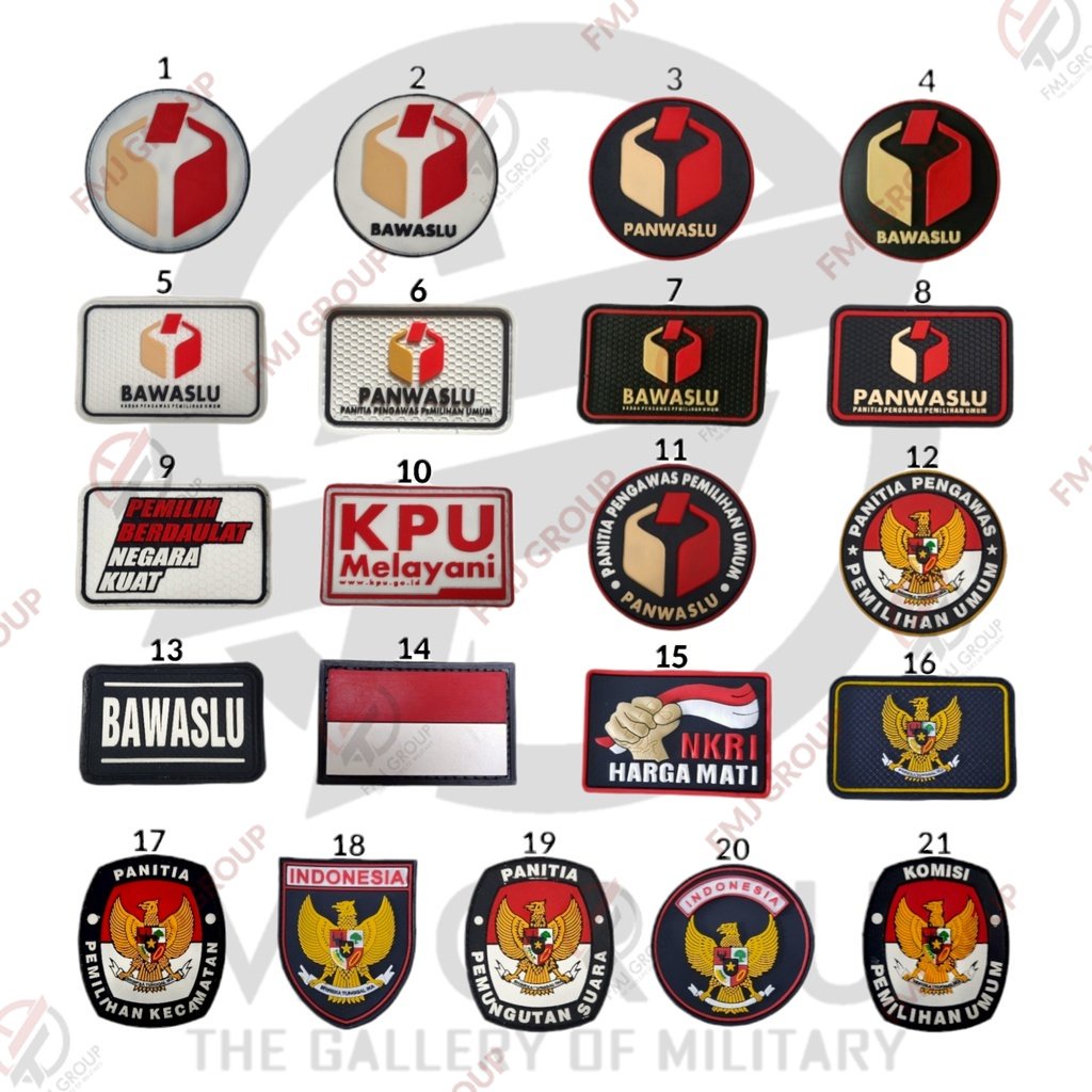 Jual Patch Rubber Logo Kpu Pps Logo Bawaslu Logo Panitia Pemilihan Umum Bendera Indonesia 