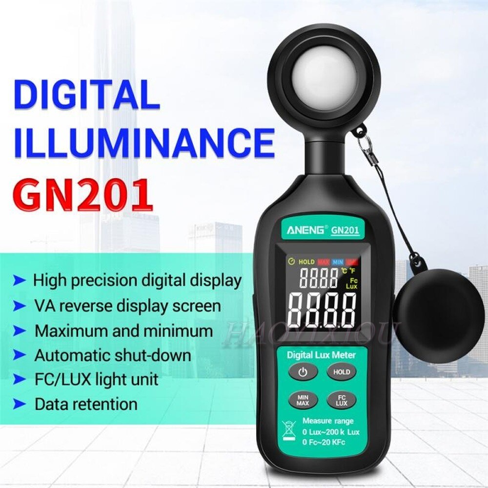 Luxmetro Digitale WapoRich RQ-881D - Misuratore Di Luminosità Con Sensore Girevole 270°, Fino A 400.000 Lux
