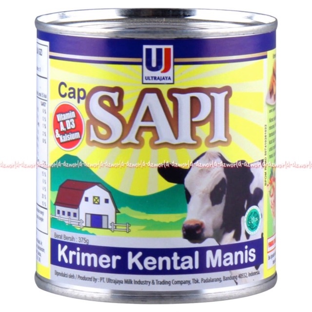 Jual Susu Cap Sapi 375gr Krimer Kental Manis Susu Sapi UltaJaya 375gram ...