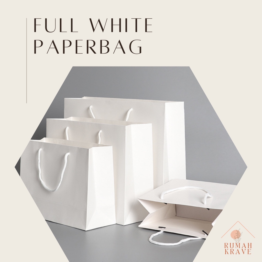 Jual RUMAH KRAVE - Full White Paperbag Tebal Putih Polos Tas Kado ...