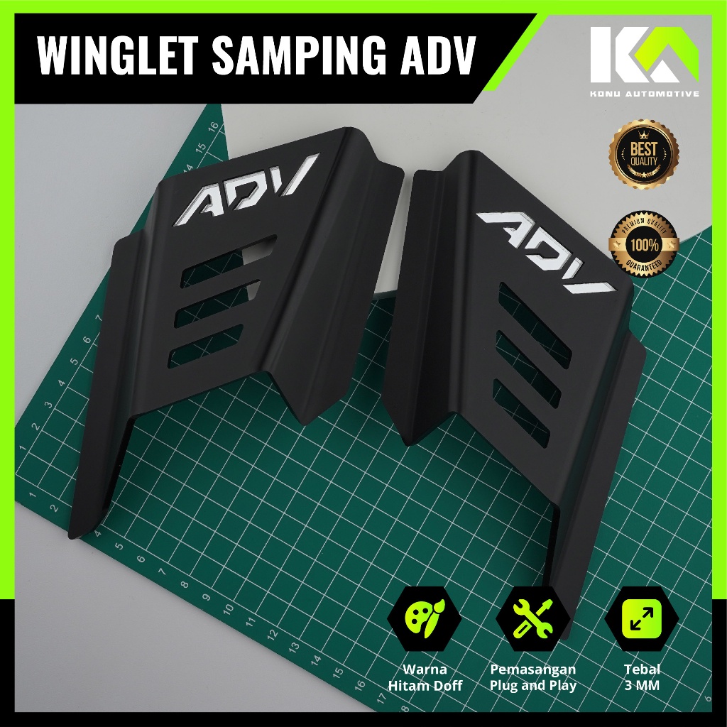 Jual SIDE AIR FLOW ADV 150 160 HITAM DOFF SIDE WINGLET DIFFUSER HONDA ...