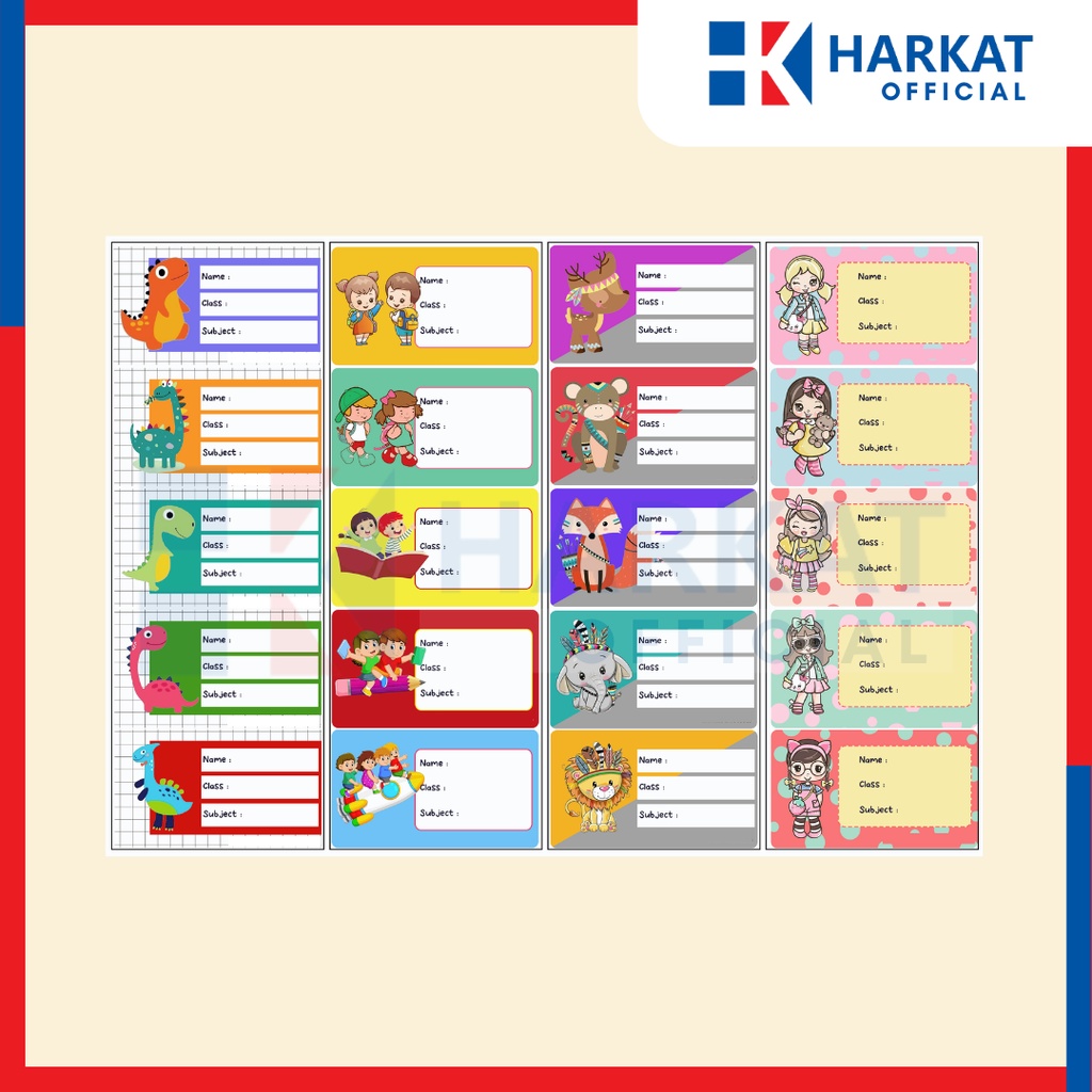 Jual Stiker Mapel Mixue Label Buku Karakter Gambar Pelajaran Sekolah ...