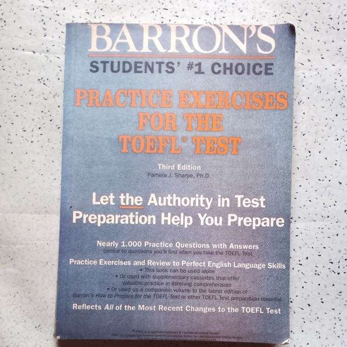Jual Buku Bahasa, PRACTICE EXERCISES FOR THE TOEFLT TEST 3th Ed ...