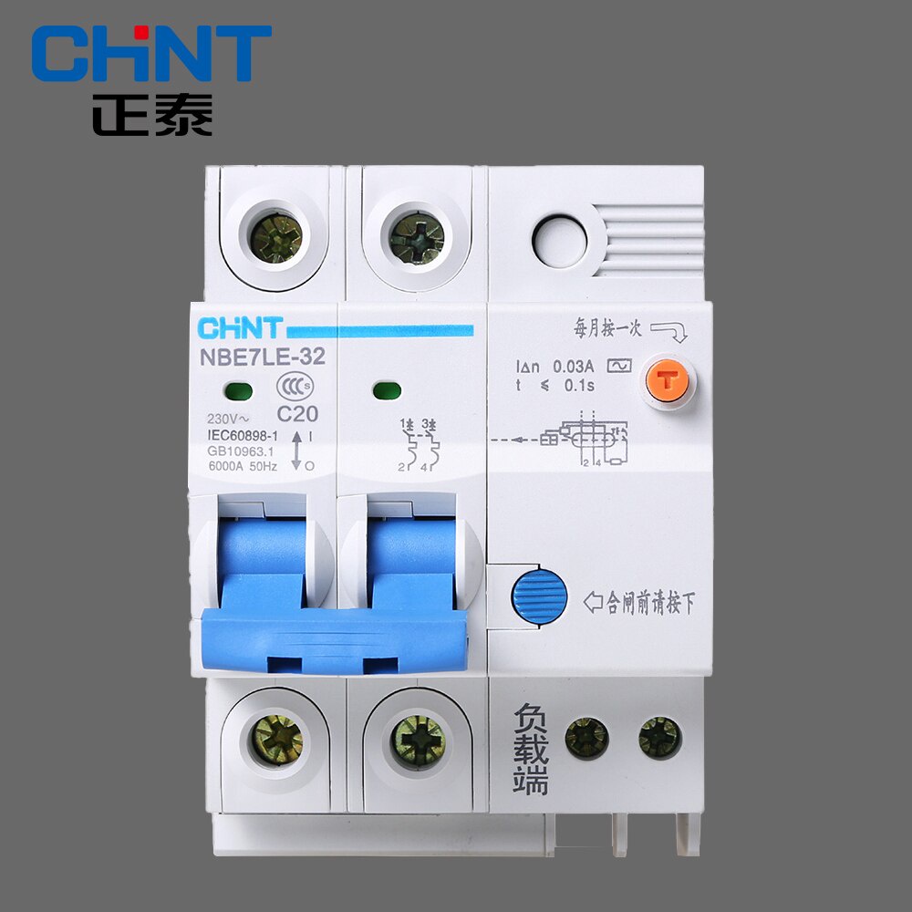 Jual ELCB RCBO-63 1P+N 10A/CHINT Leakage Circuit Breaker Household With ...