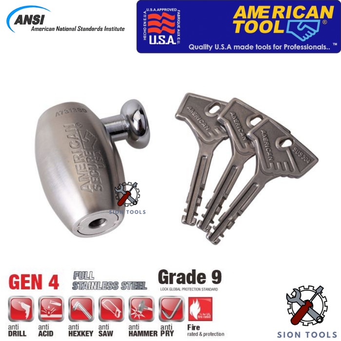 Jual American Secure Gembok Kunci Pengaman Cakram Sepeda Motor Anti