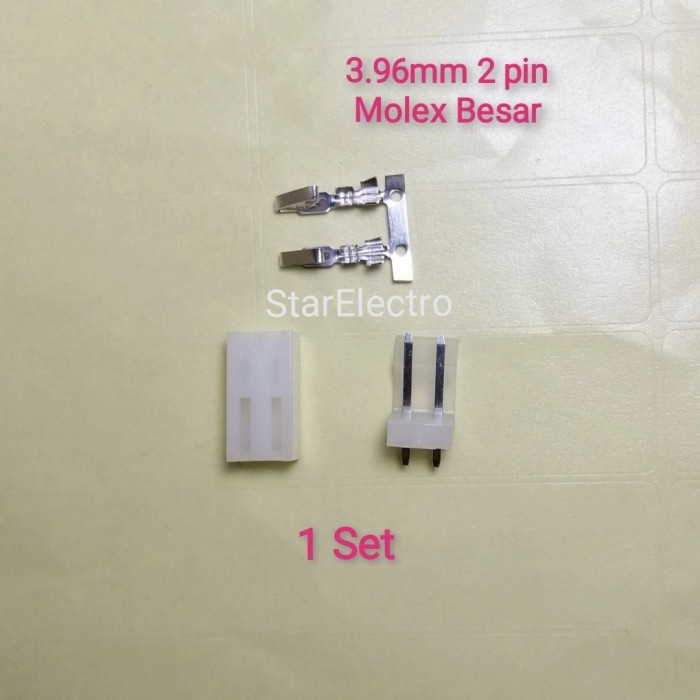 Jual 5 set 5Set Molex Besar 2 Pin header pcb 3.96mm male female 2pin ...
