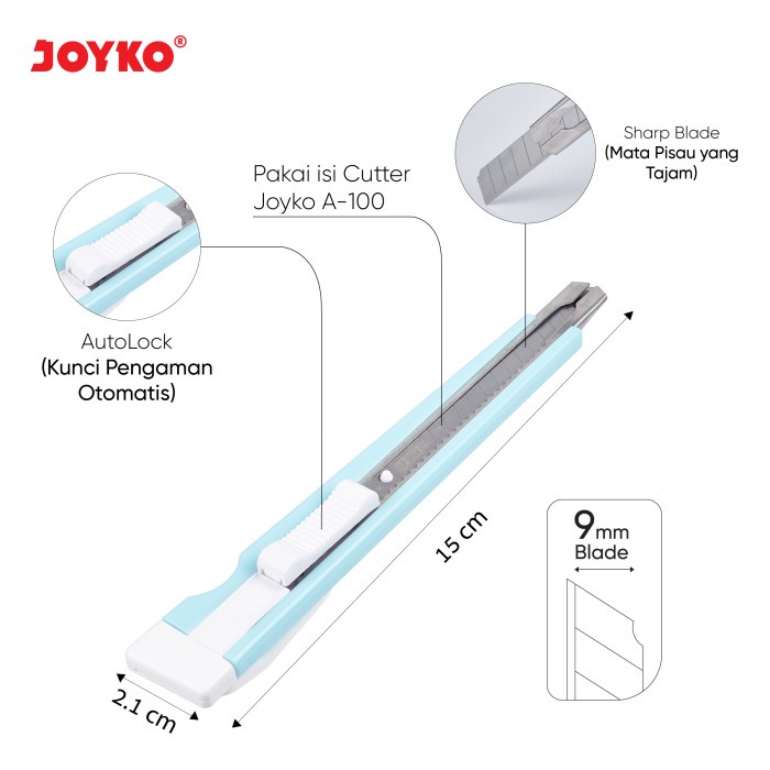 Cutter Pemotong Joyko A-300A Pastel Color (2)