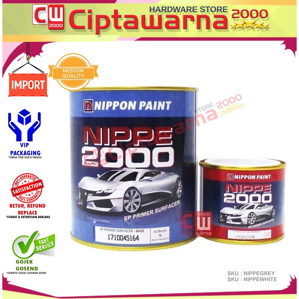 Jual Epoxy Nippe Nippon Primer Surfacer Cat Dasar Grey White Liter Set Abu Abu Putih