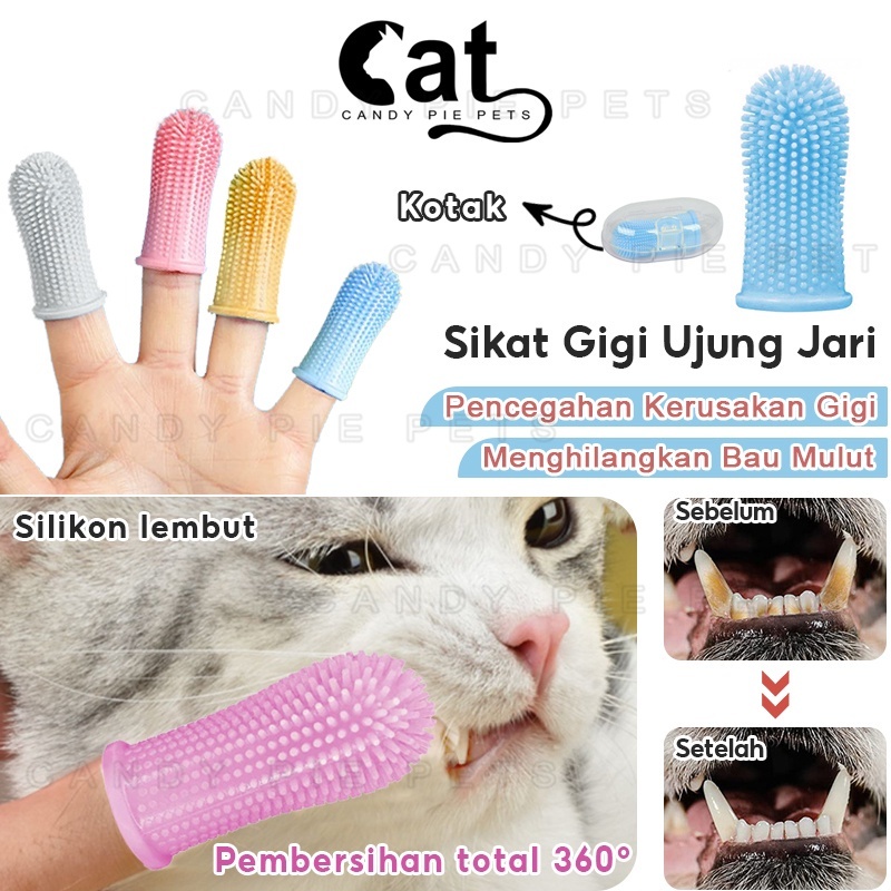 Jual Sikat Gigi Kucing Anjing Silikon Jari Pet Toothbrush Sangat Lembut