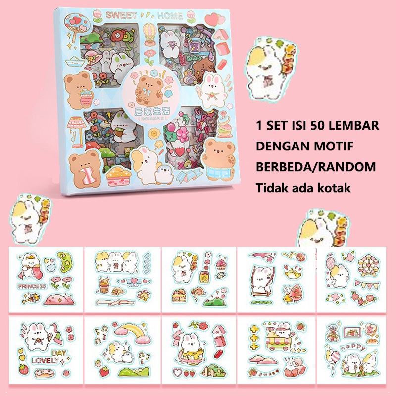 Jual MOKA 1 SET 50 LEMBAR STICKER AESTHETIC DIY / STICKER LUCU IMUT ...